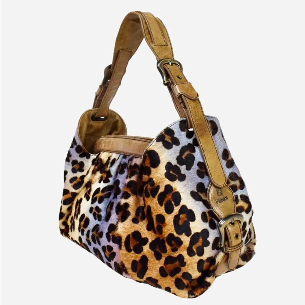 Fendi Vintage Calf Hair Leopard Pattern Brown Leather Bag | Flawless Orig $4900 - Picture 4 of 9